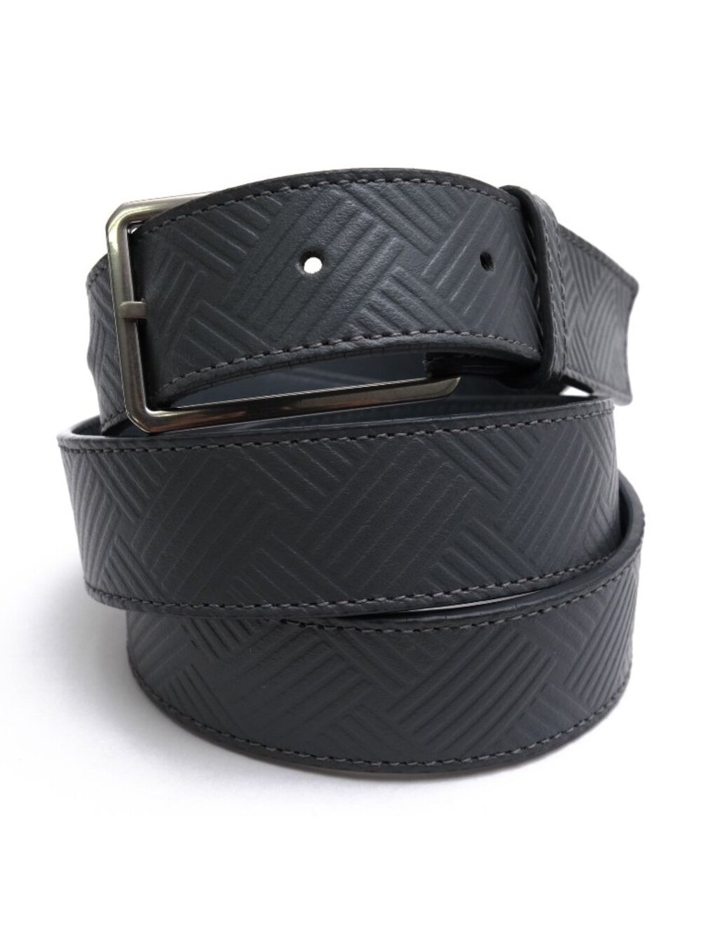 Bottega Veneta Belt Business Leather Gray Cintura Debossed Ilight